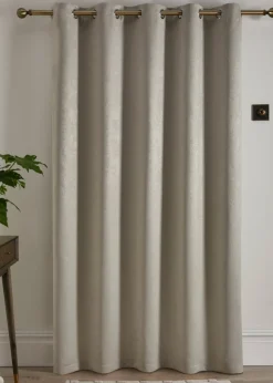 Fusion Strata Dimout Natural Eyelet Single Panel Door Curtain