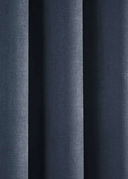 Fusion Strata Dimout Navy Eyelet Curtains