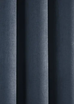 Fusion Strata Dimout Navy Eyelet Curtains