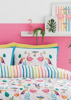 Fusion Tropical Flamingo Pink Duvet Cover Set