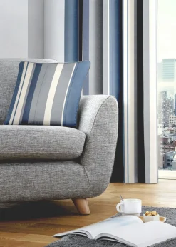 Fusion Whitworth Stripe Blue Filled Cushion (43cm x 43cm)