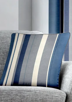 Fusion Whitworth Stripe Blue Filled Cushion (43cm x 43cm)