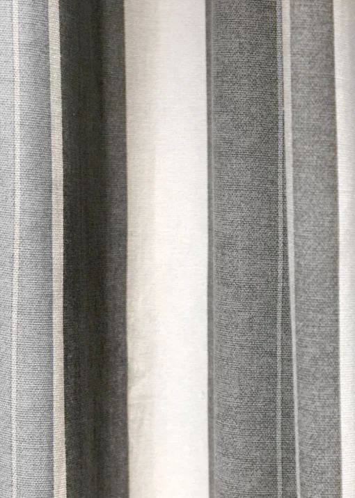 Fusion Whitworth Stripe Grey Eyelet Curtains