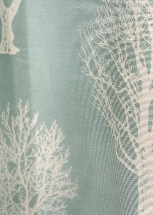 Fusion Woodland Trees Blue Eyelet Curtains