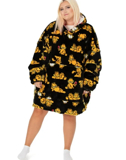 Garfield Unisex Black Garfield Blanket Hoodie