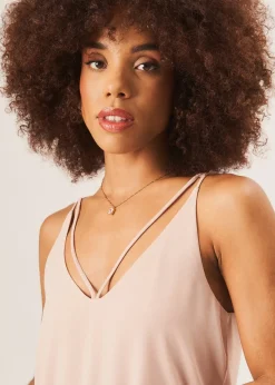 Gini London Beige Plain Strappy Cami Top