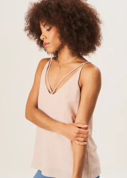 Gini London Beige Plain Strappy Cami Top