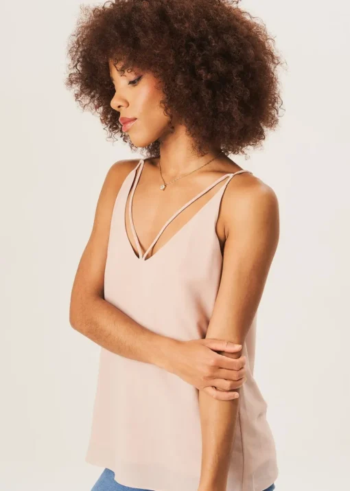 Gini London Beige Plain Strappy Cami Top