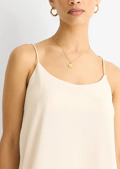 Gini London Beige Strappy Cross Back Airflow Oversized dress