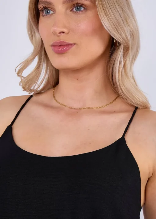 Gini London Black Strappy Cross Back Airflow Oversized dress