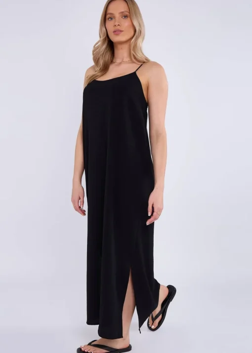 Gini London Black Strappy Cross Back Airflow Oversized dress