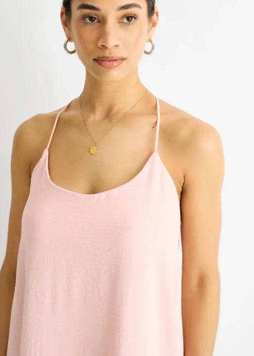 Gini London Blush Strappy Cross Back Airflow Oversized dress