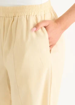 Gini London Cream Elasticated Waist Trousers