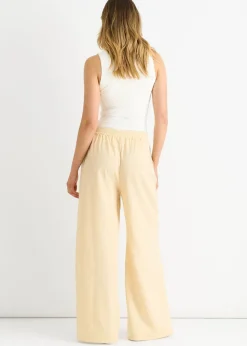 Gini London Cream Elasticated Waist Trousers