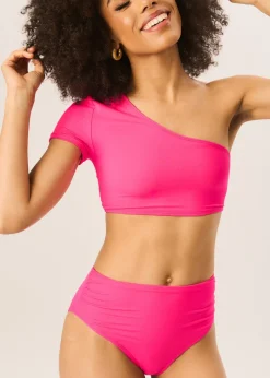 Gini London Fuchsia High Waisted Bikini Bottoms