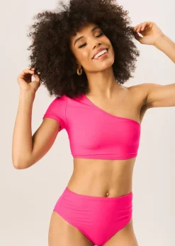 Gini London Fuchsia High Waisted Bikini Bottoms