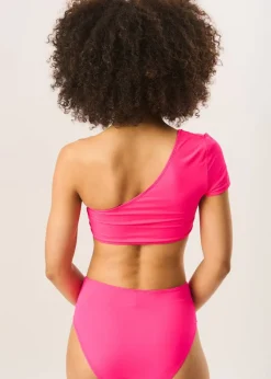 Gini London Fuchsia High Waisted Bikini Bottoms