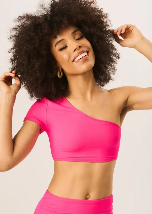 Gini London Fuchsia One shoulder Bikini Top