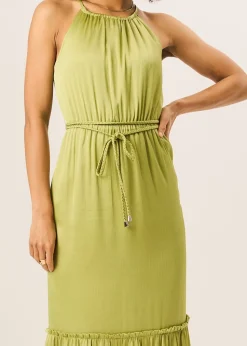 Gini London Green Halter Neck Maxi Dress