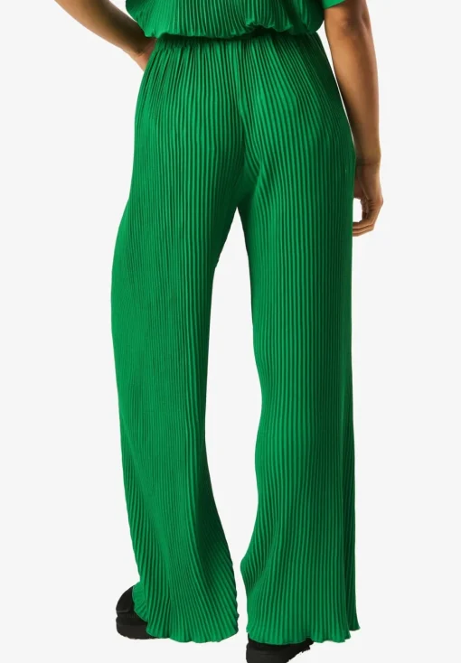 Gini London Green Plisse Loungewear Wide Leg Trousers
