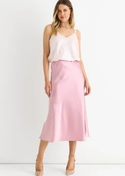 Gini London Pink Sequin V Neck Cami Top