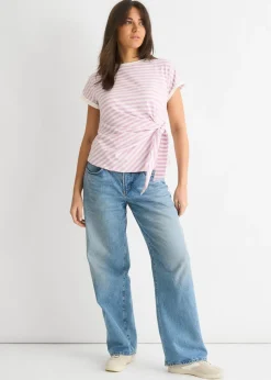 Gini London Pink  Stretch Stripe Top