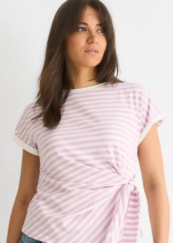 Gini London Pink Stretch Stripe Top