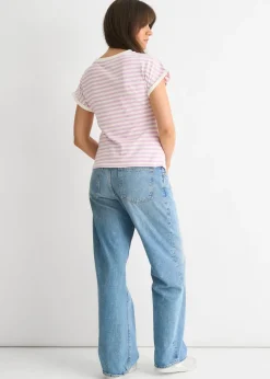 Gini London Pink Stretch Stripe Top