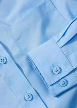 Girls 2 Pack Blue Long Sleeve School Blouses (4-16yrs)