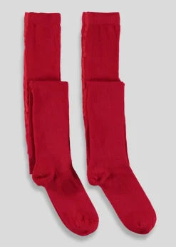 Girls 5 Pack Red Tights (2-11yrs)