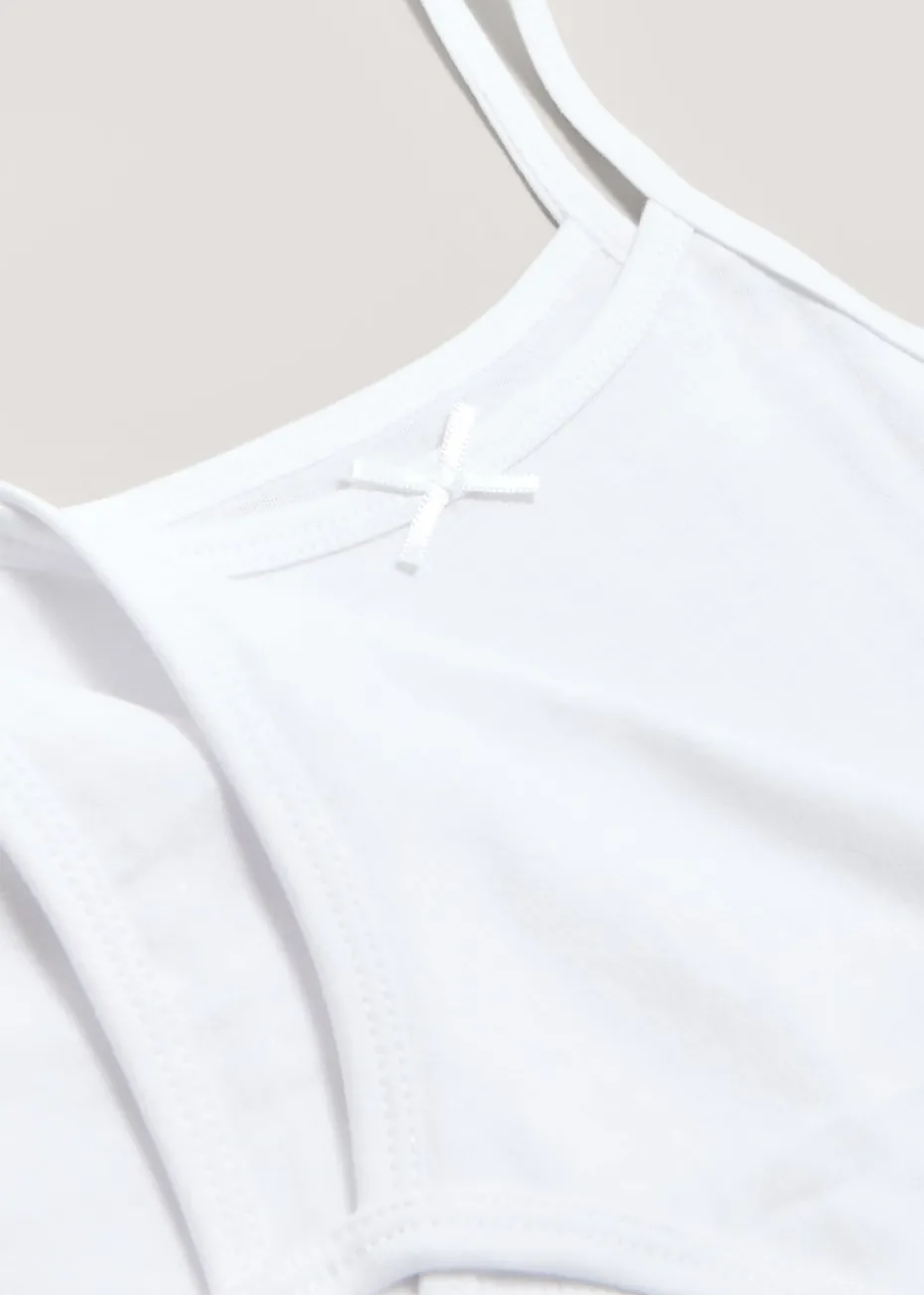 Girls 3 Pack White Cami Vests (2-13yrs)