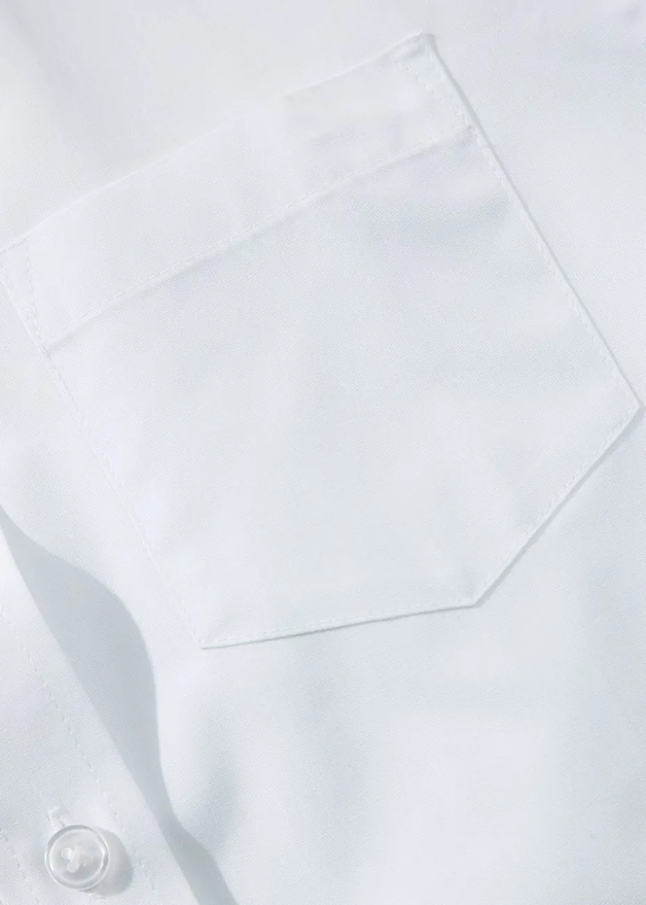 Girls 2 Pack White Regular Fit Short Sleeve School Blouses (4-16yrs)