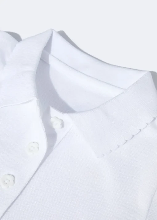 Girls 5 Pack White Scallop Collar School Polo Shirts (3-13yrs)