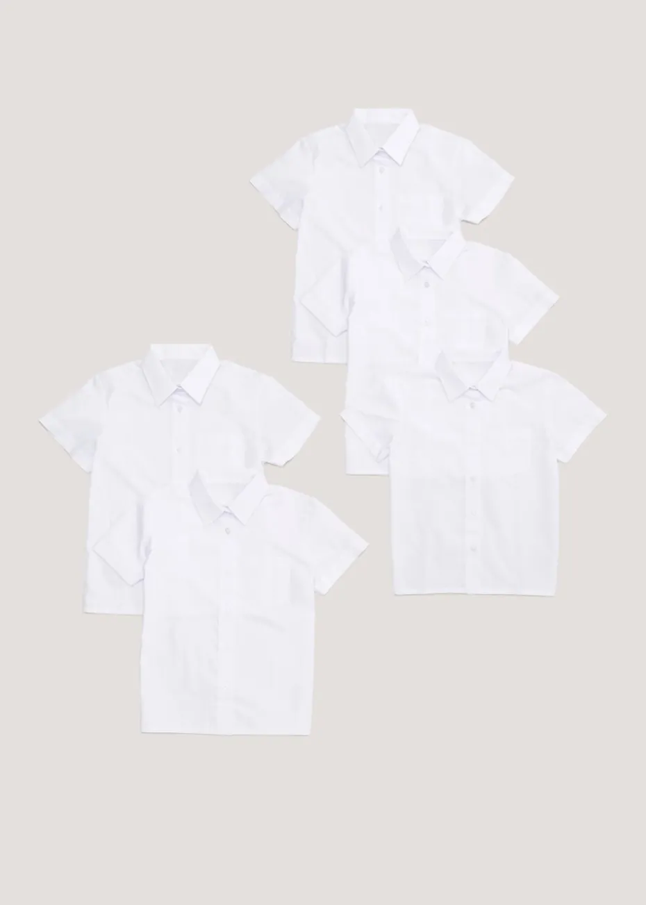 Girls 5 Pack White School Blouses (4-15yrs)