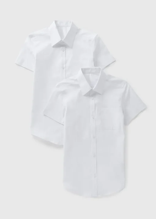 Girls 2 Pack White Short Sleeve School Blouses (8-16yrs)