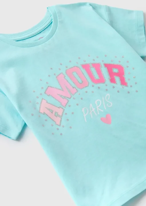 Girls Aqua Amour Paris T-Shirt (1-7yrs)
