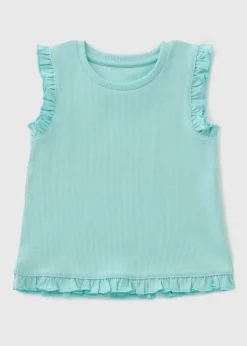 Girls Aqua Frill Vest (1-7yrs)