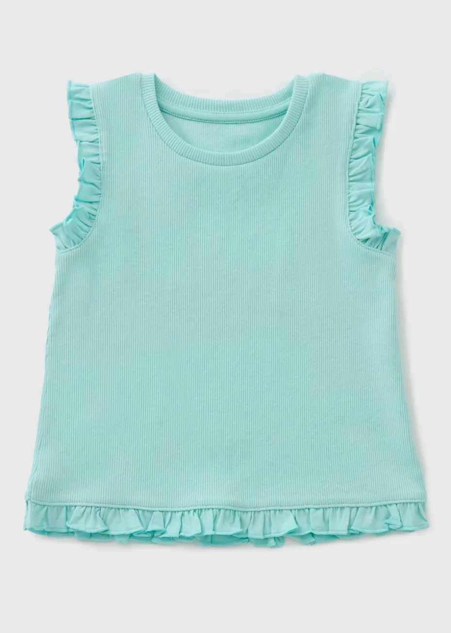 Girls Aqua Frill Vest (1-7yrs)