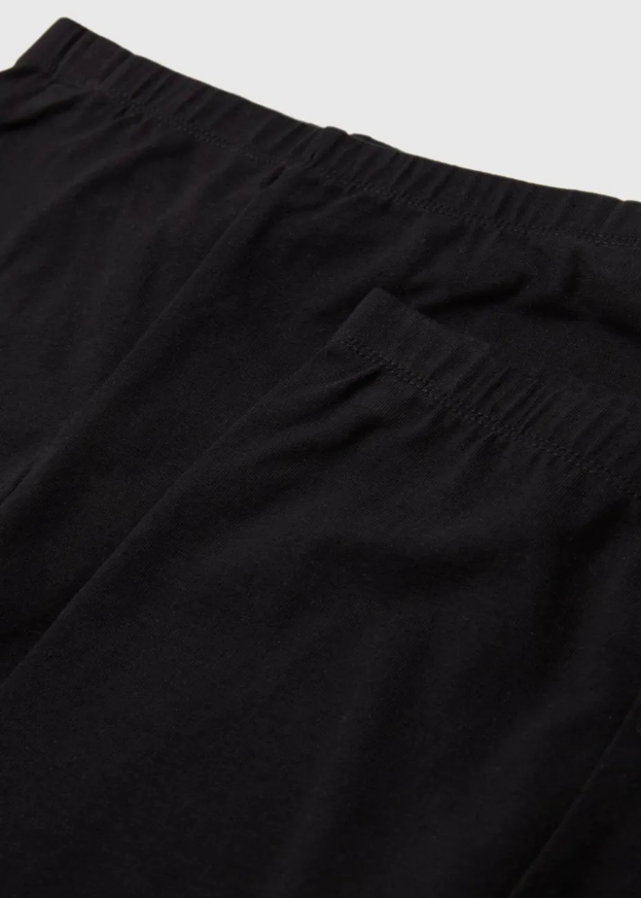 Girls Black 2 Pack Leggings (1-7yrs)