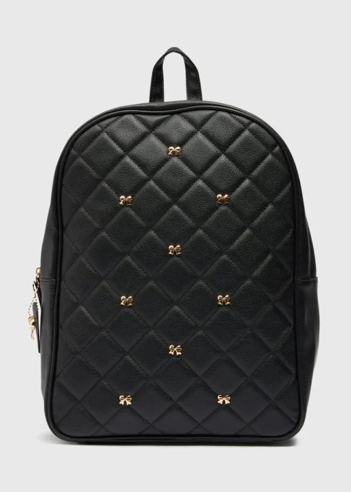 Girls Black Bow Backpack