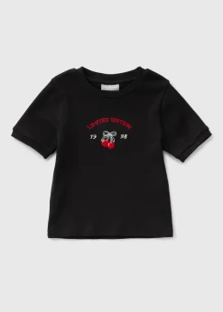 Girls Black Cherry T-Shirt (7-15yrs)