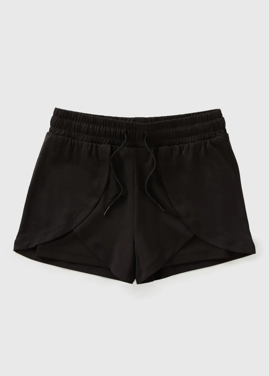 Girls Black Runner Shorts (7-15yrs)