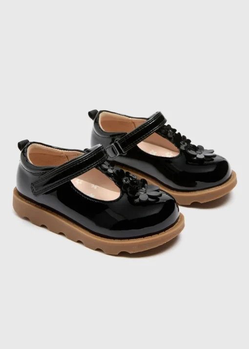 Girls Black T-Bar Patent Shoes (Younger 4-12)