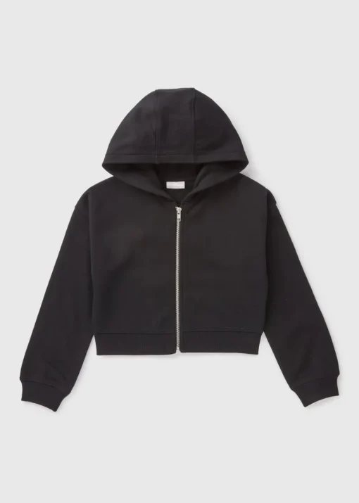 Girls Black Zip Up Hoodie (7-15yrs)