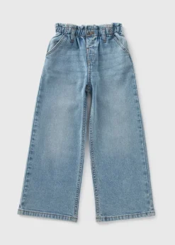Girls Blue Paper Bag Wide Leg Jeans (1-7yrs)