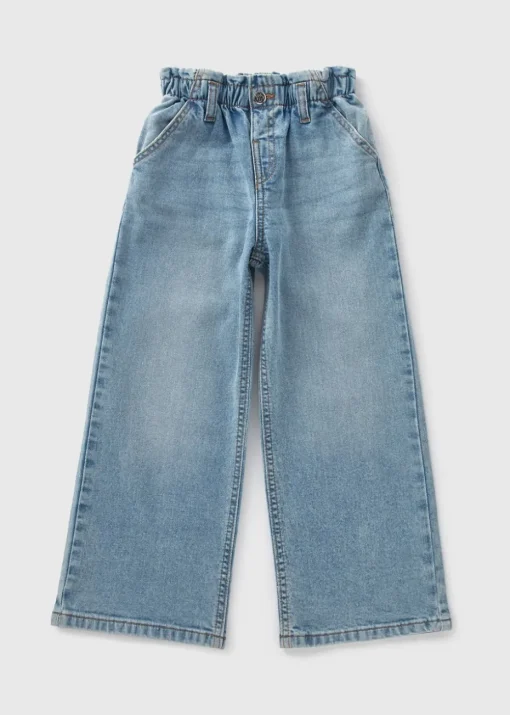 Girls Blue Paper Bag Wide Leg Jeans (1-7yrs)