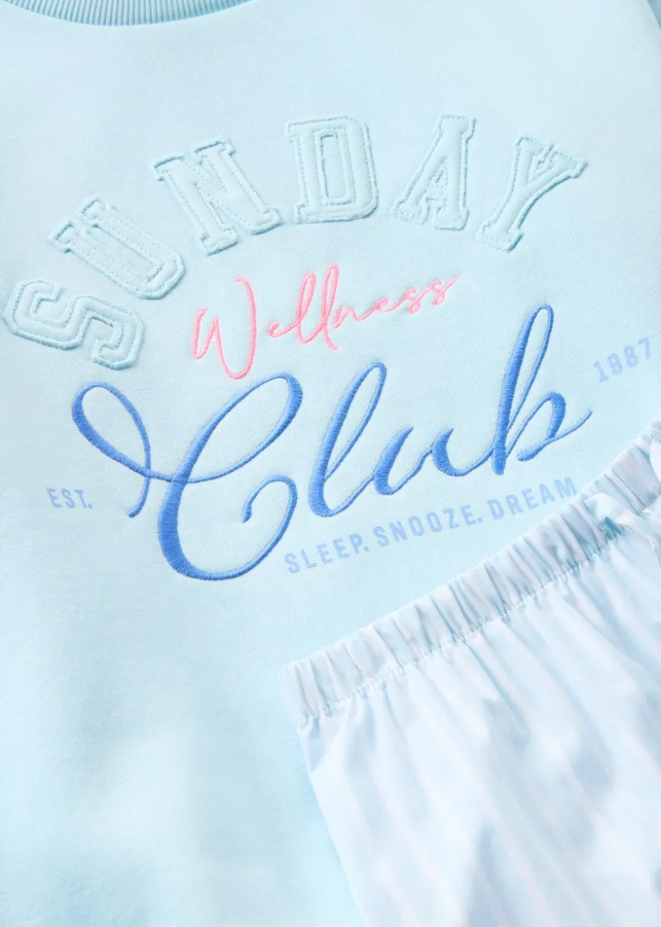 Girls Blue Sunday Club Pyjama Set (7-13yrs)
