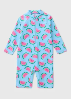 Girls Blue Watermelon Surf Suit (1-7yrs)
