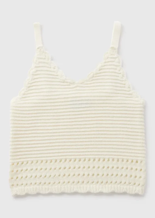 Girls Cream Crochet Vest (7-15yrs)