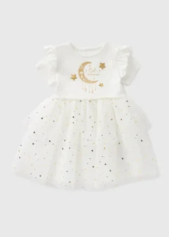Girls Cream Eid Tutu Mesh Dress (1-7yrs)